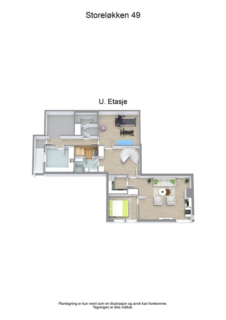 3 D plantegning underetasje