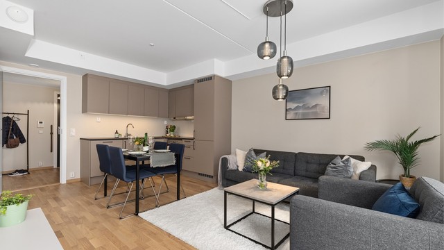 Plass for å etablere en spisestue løsning i mellom kjøkken og stue.