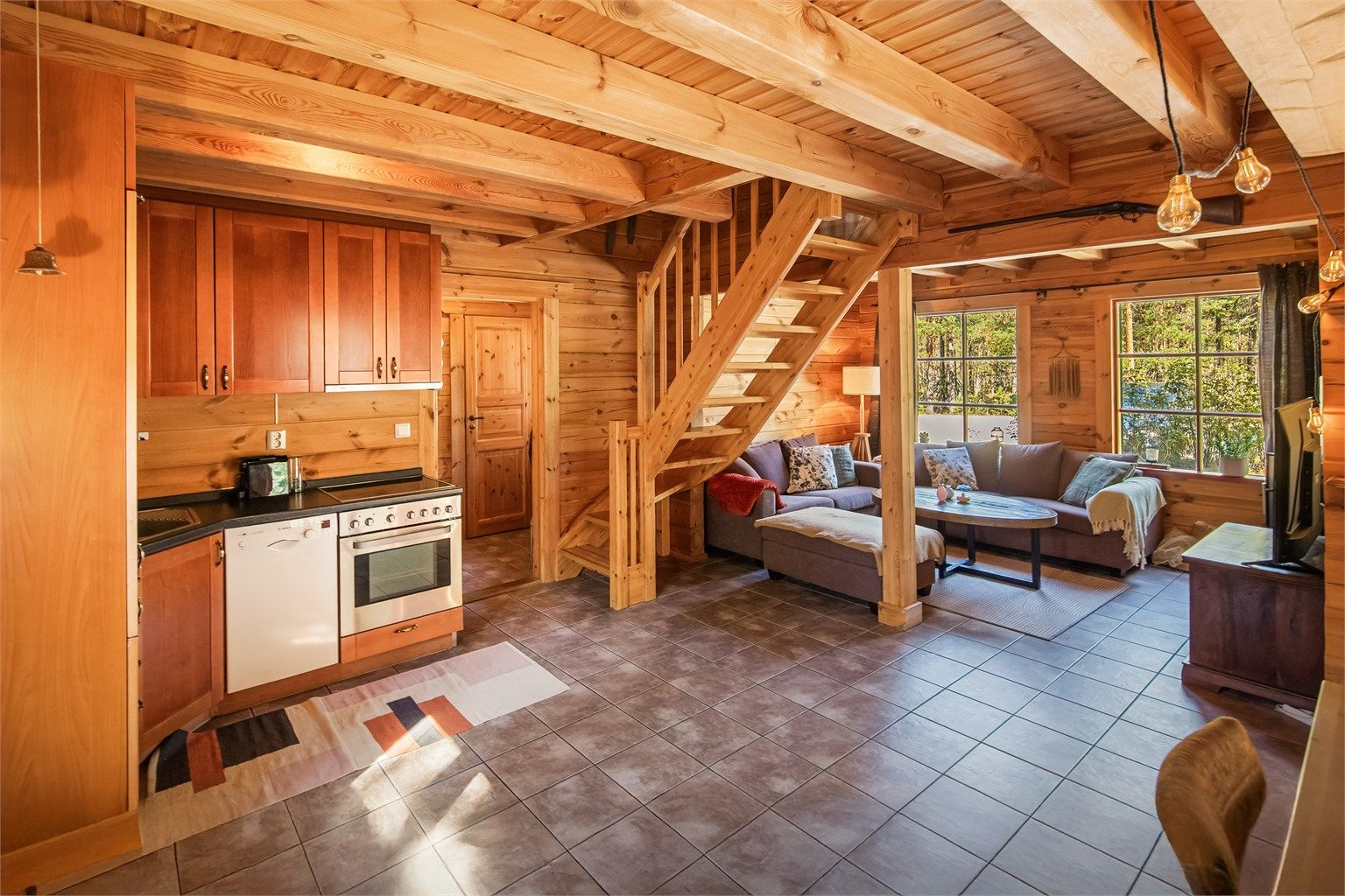 Åpen løsning med flere møbleringsmuligheter