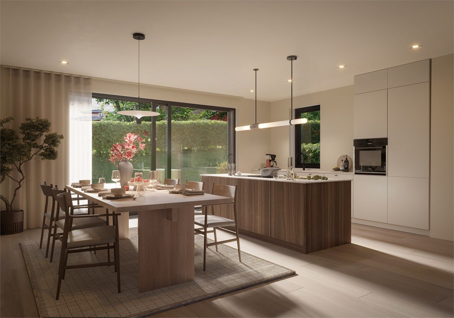 Kjøkkeninnredning fra Svane kjøkkenet, med hvitevarer fra Siemens.