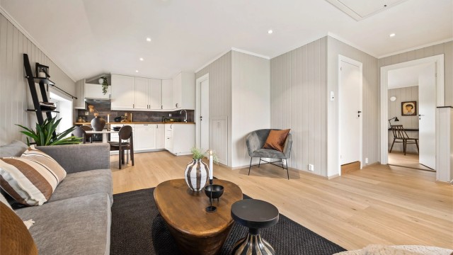 Leiligheten har tilgang til et disponibelt uinnredet kaldtloft via luke i stue.