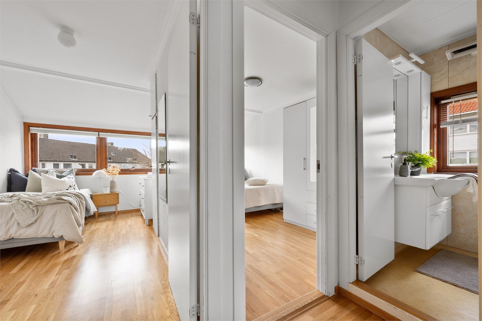 3 soverom og bad i samme etasje. 