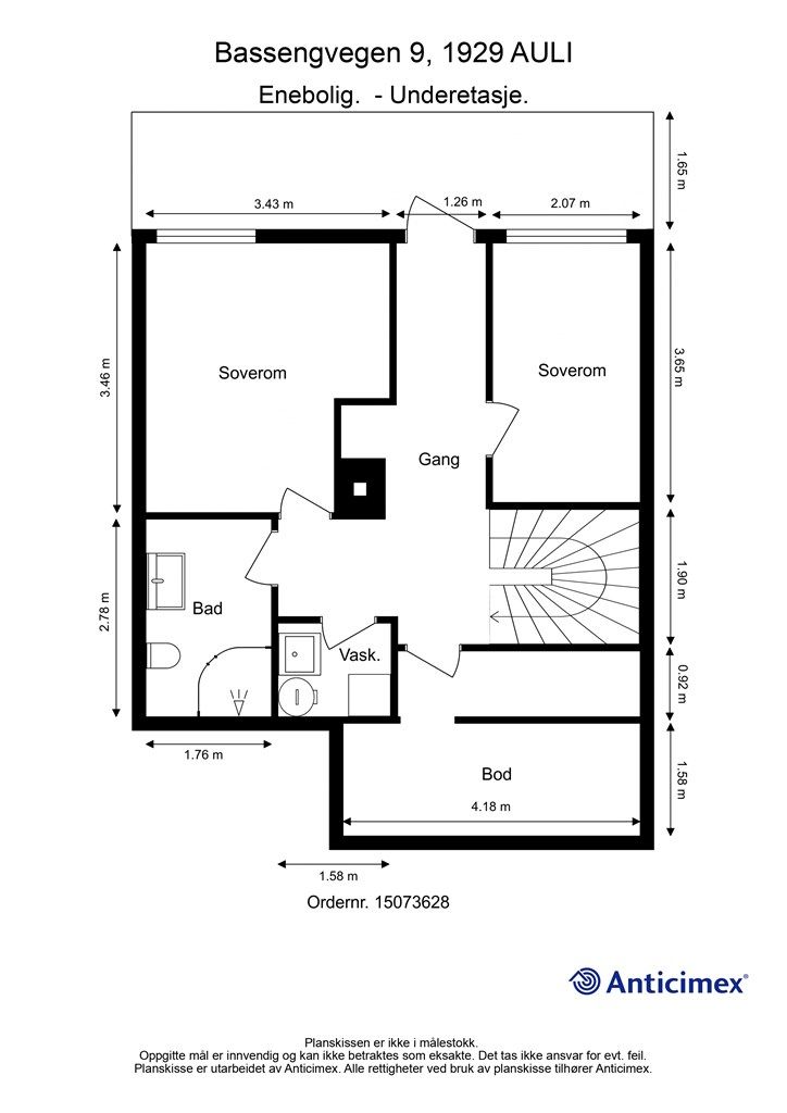 Plantegning underetasjen.