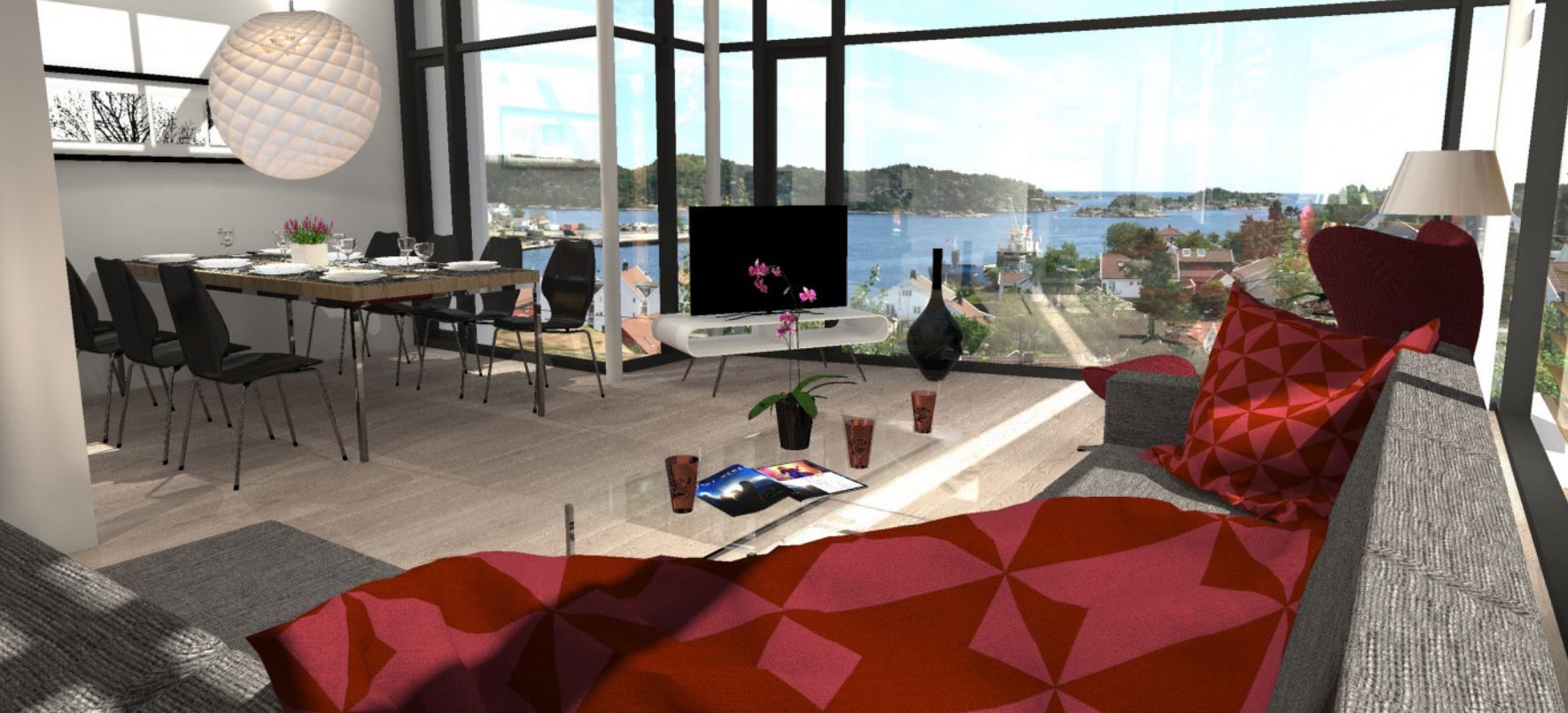 Illustrasjon fra tomten laget av Marius Egeland AS