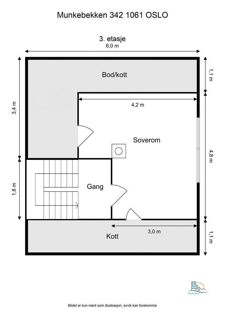 Plantegning - 3. etasje