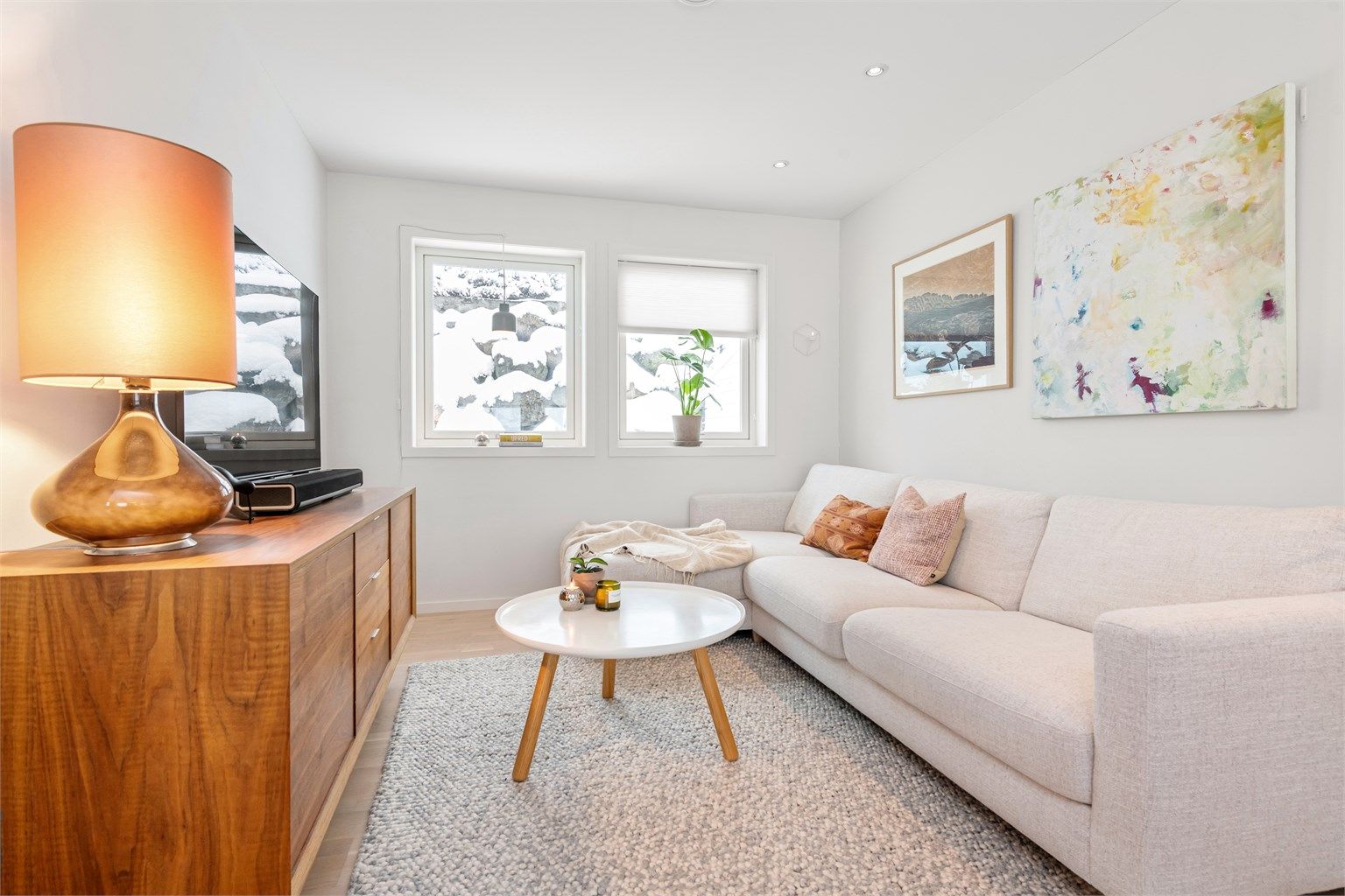 En egen krok gir mulighet for en adskilt TV-stue.