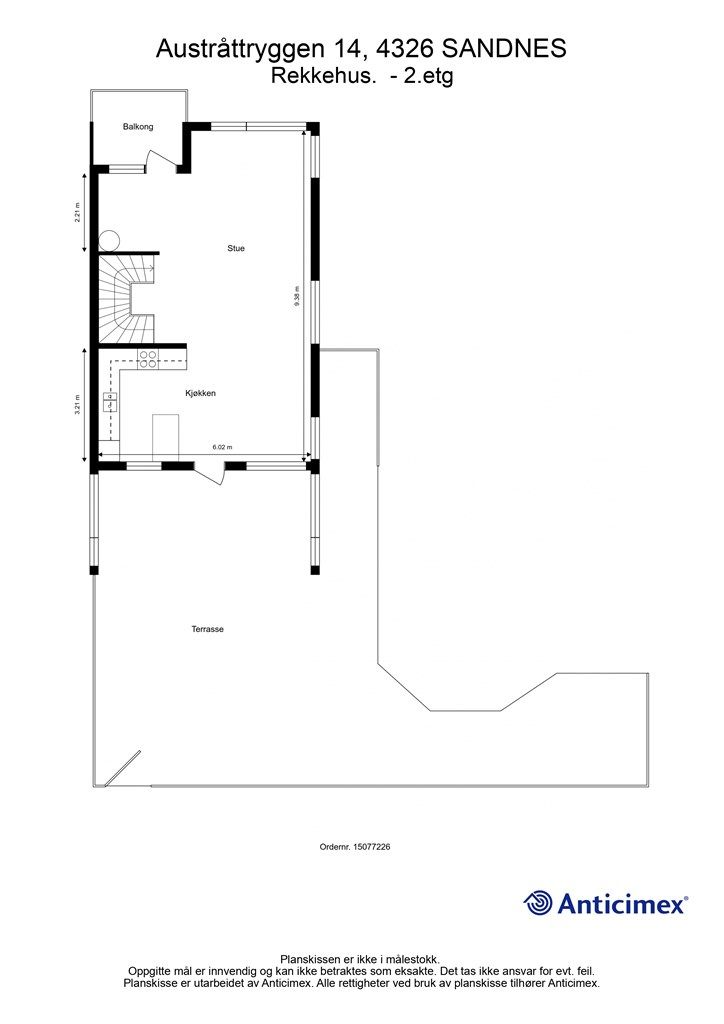 Plantegning-Rekkehus. - 2.etg