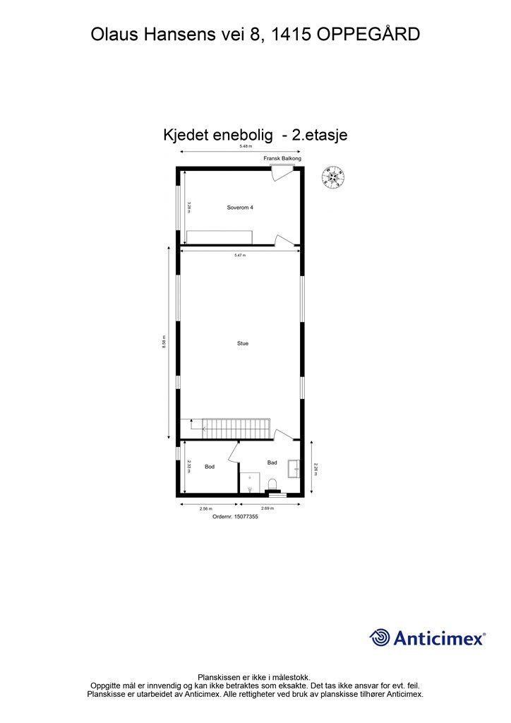 Plantegning for 2. etasje.