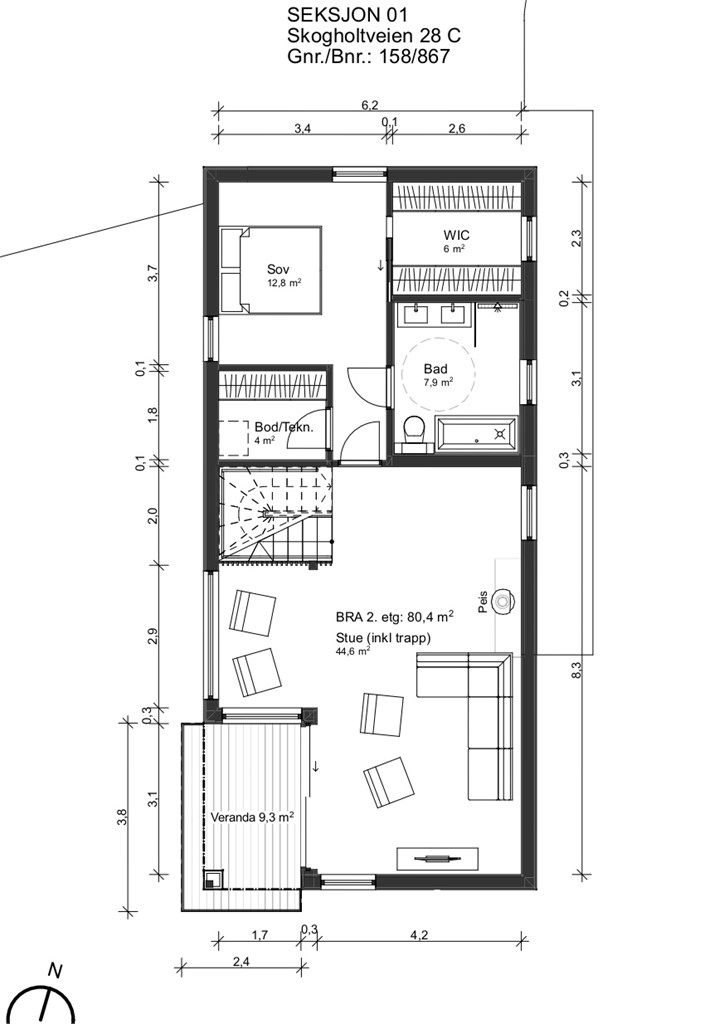 Plantegning - 2. etasje