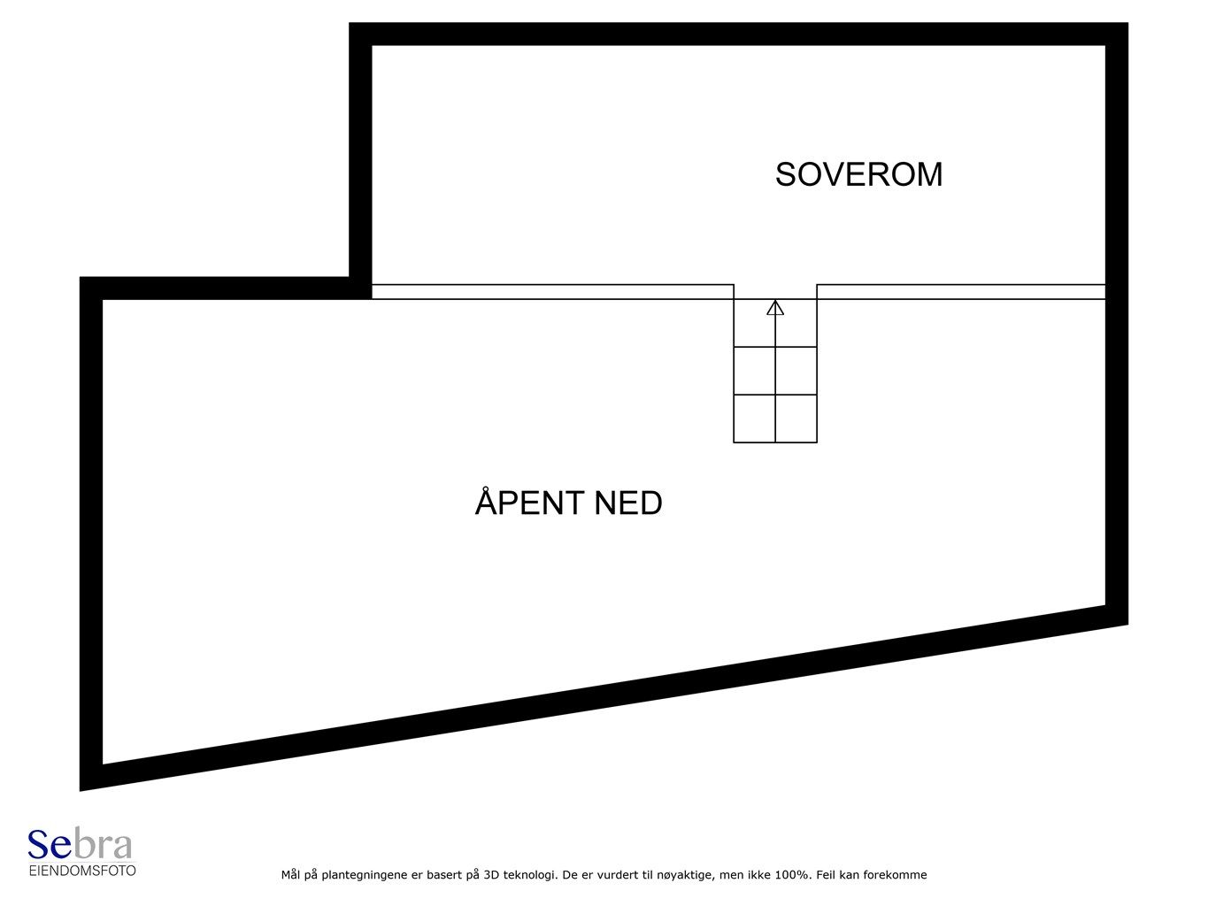 Plantegning av hemsen. Hemsen er ikke godkjent som eget soverom.