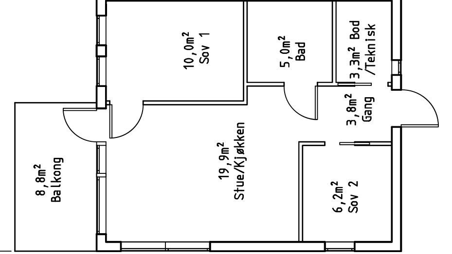 Plantegning - MERK: Arealene avviker noe, se tilstandsrapport/salgsoppgave for oppmålte arealer.