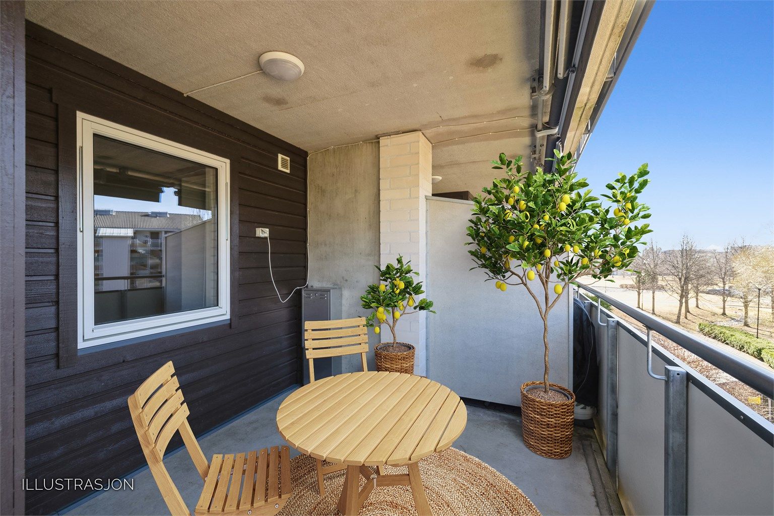 Krogsveen v/ Trude Stensby presenterer Såvegen 3 - Innbydende og luftig 2-roms eierleilighet sentralt på Jessheim (Digitalt stylet bilde)