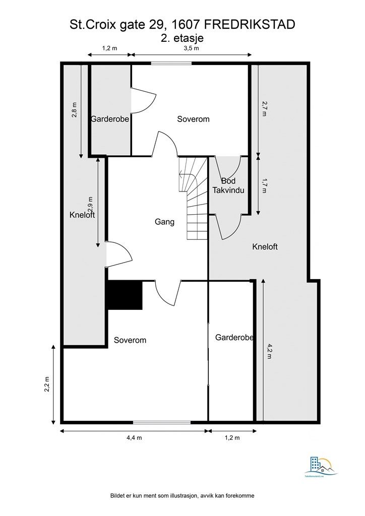 Veiledende plantegning 2. etasje 