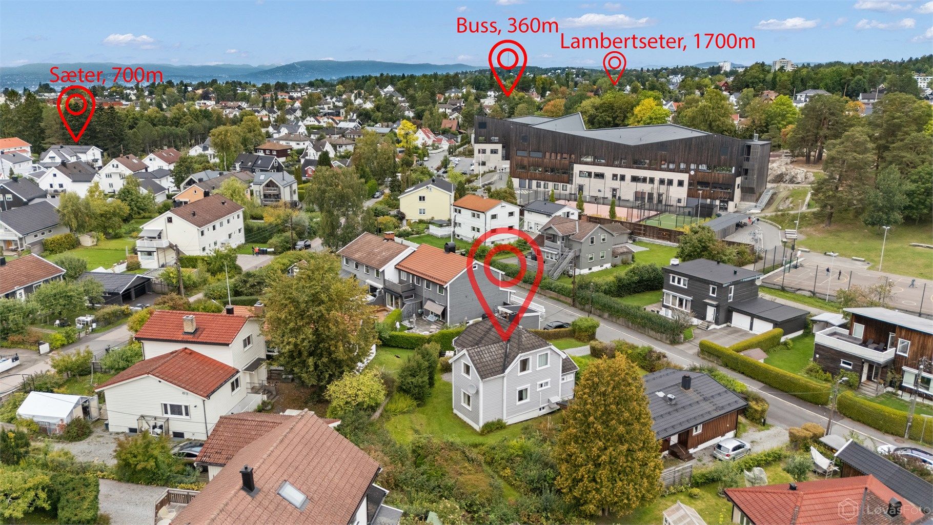 Få minutters gange til kollektivtransport og et godt utvalg av servicetilbud. 
