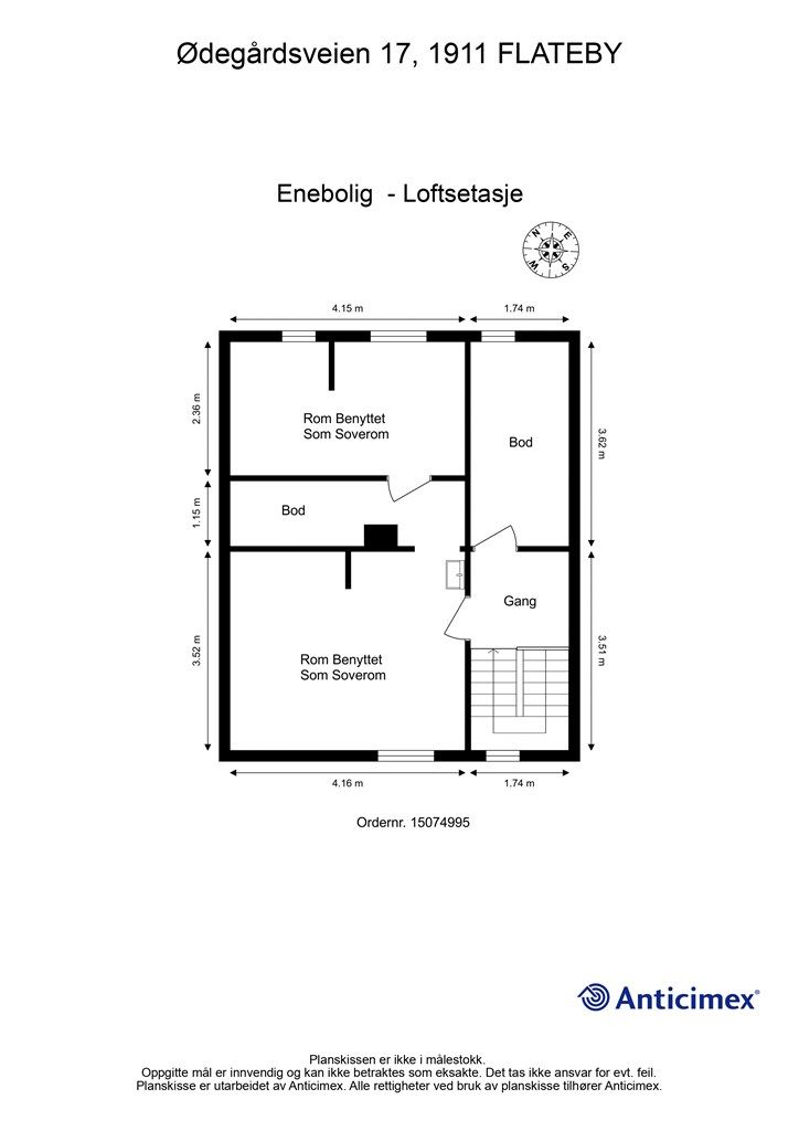Plantegning - Loftsetasje