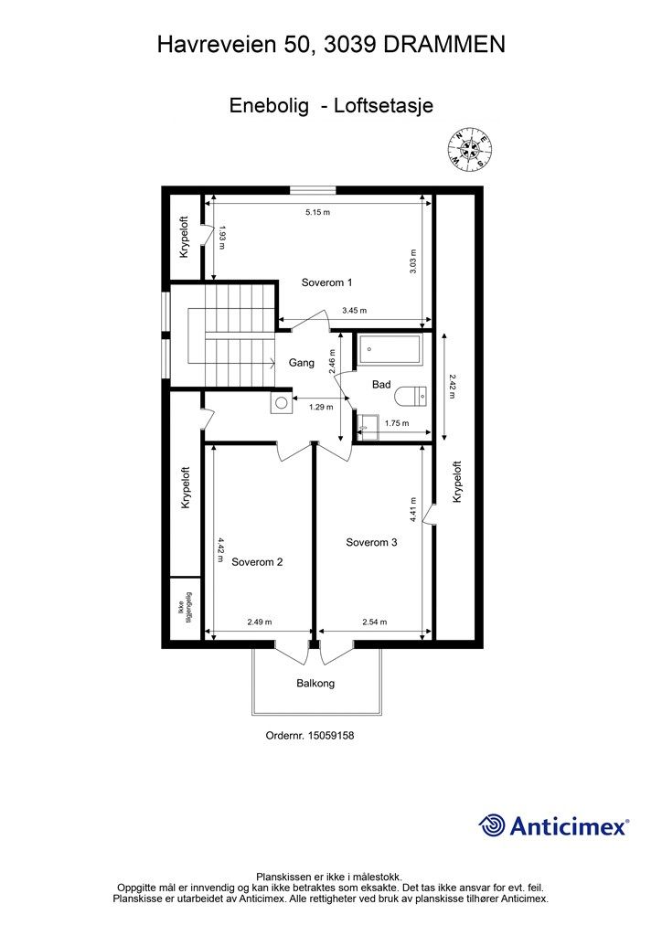 Plantegning loftetasje