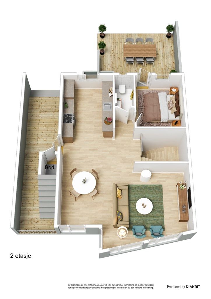 3D - Plantegning 2 etasje