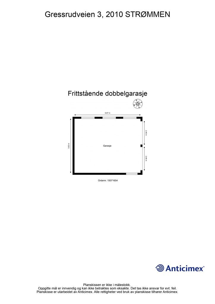 Plantegning- Dobbelgarasje.