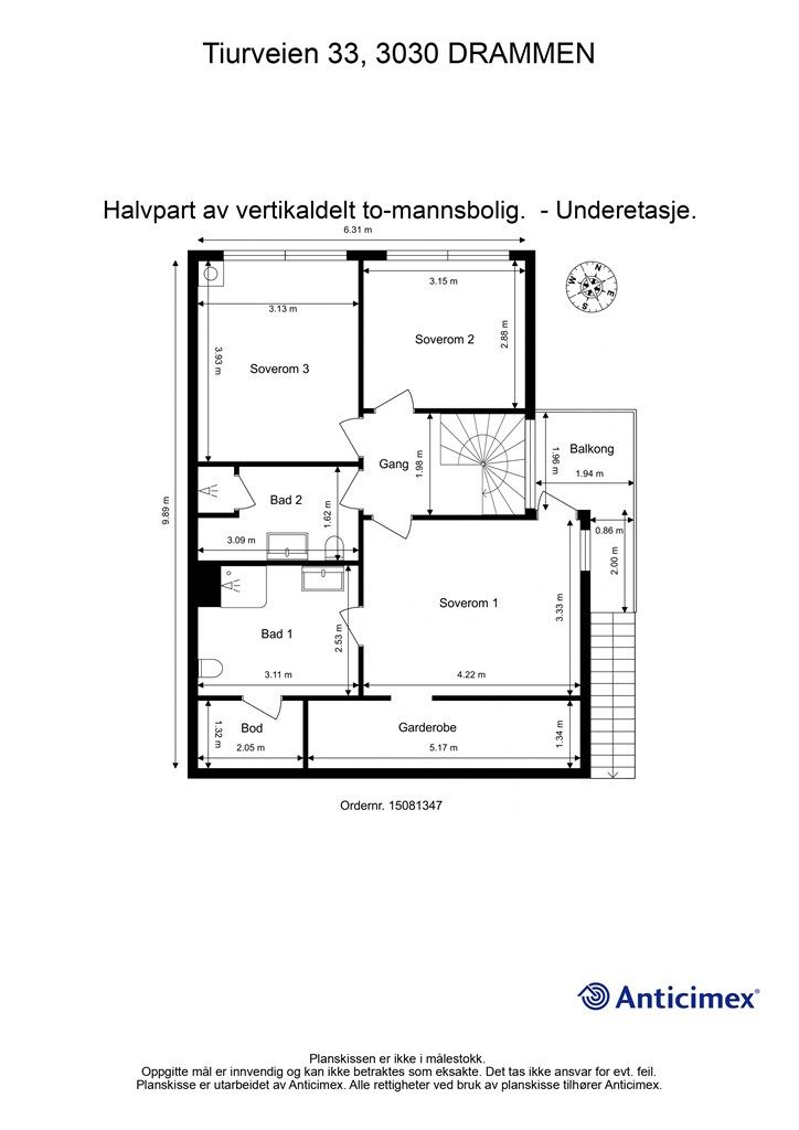 Plantegning - Underetasje