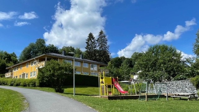 Selgers bilde av lekeplassen ved nr.71