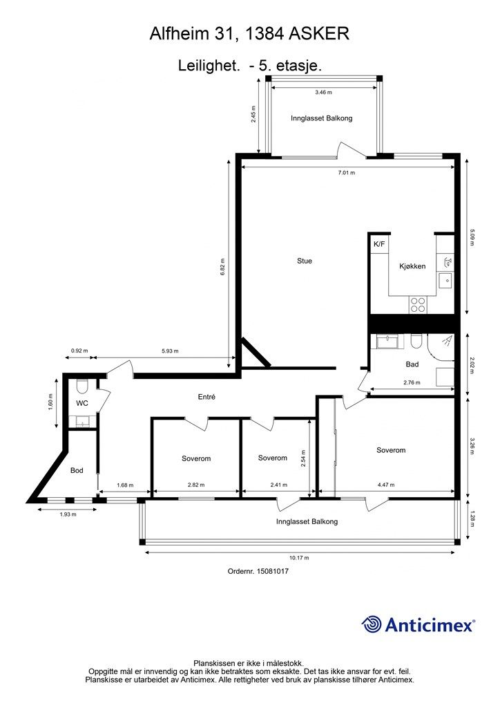Plantegning - 5. etasje