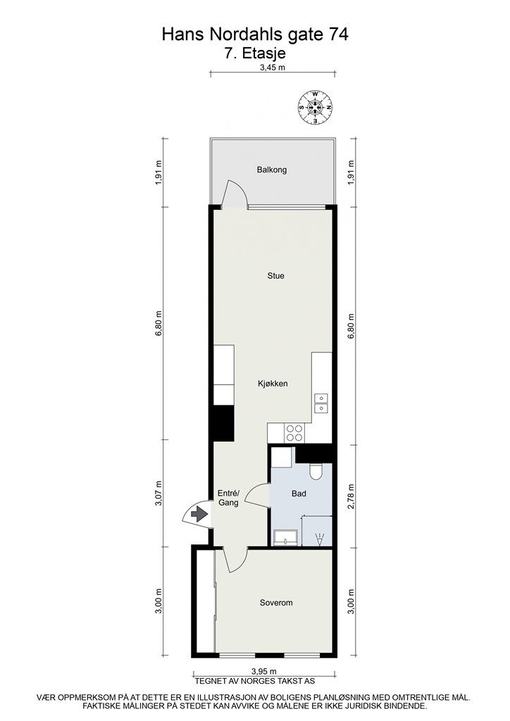 Plantegning 7. etasje. 