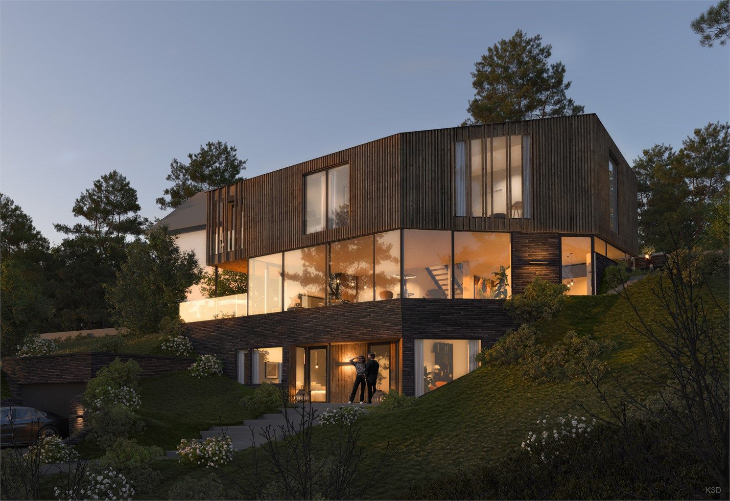 Illustrasjon av bolig som det er gitt rammetillatelse på