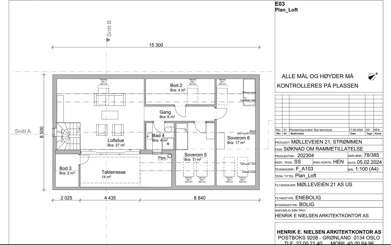 Plantegning loftetasje.