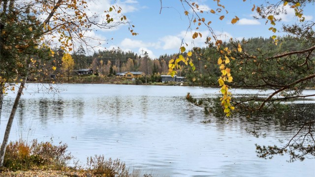 Utsikt over vannspeilet ved Blindingsvannet.