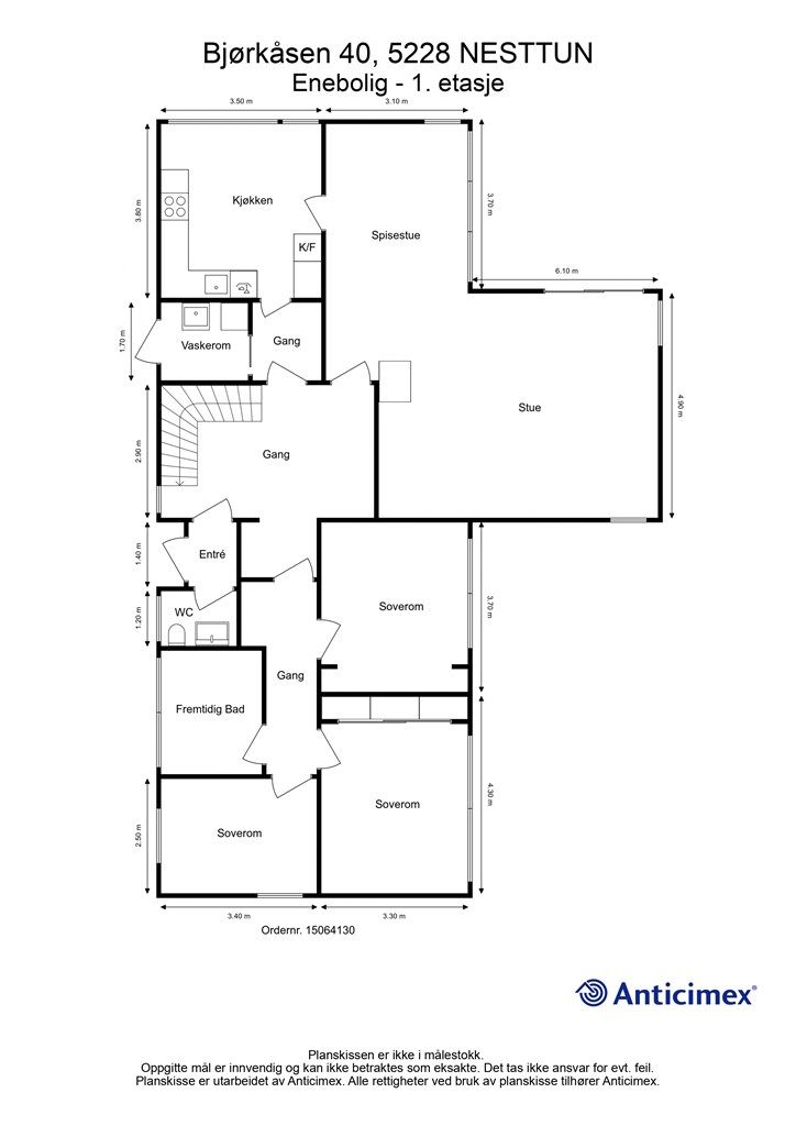 Plantegning 1 etasje. 