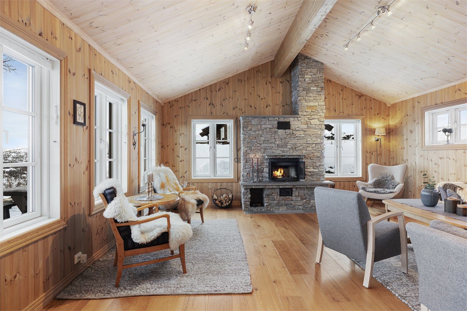 Særdeles lekker stue. Foto: Christian Thorsbye