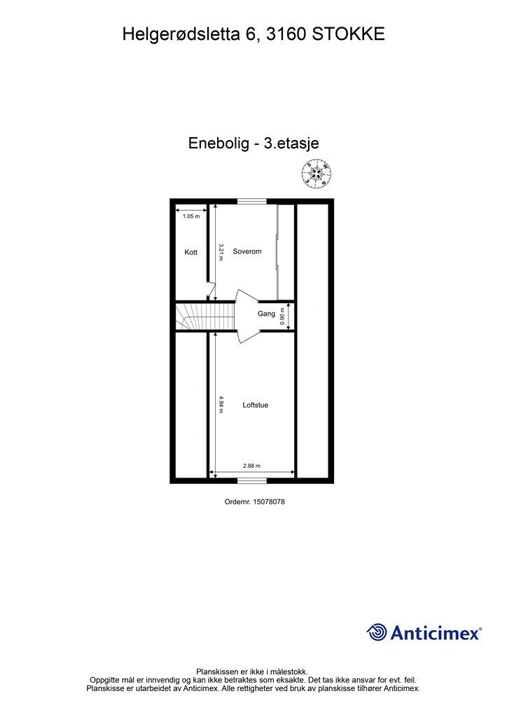 Plantegning 3.etasje.