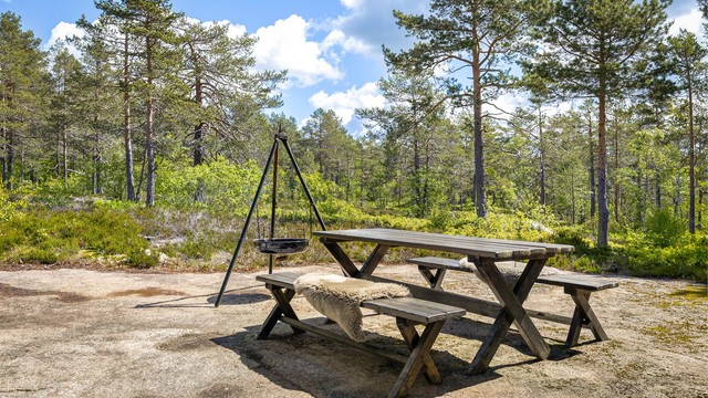 Selger opplyser at det er sol på uteplassene fra 06:00 til 22:00 (midtsommerstid).