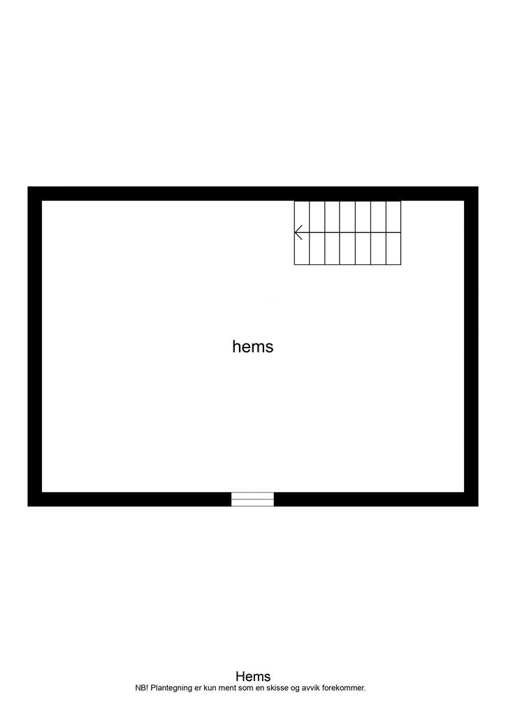 Planløsning hems i hytte nr. 2