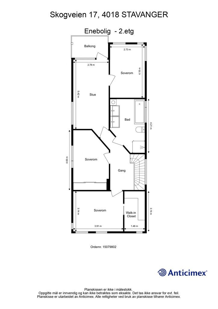 Plantegning 2 etasje.