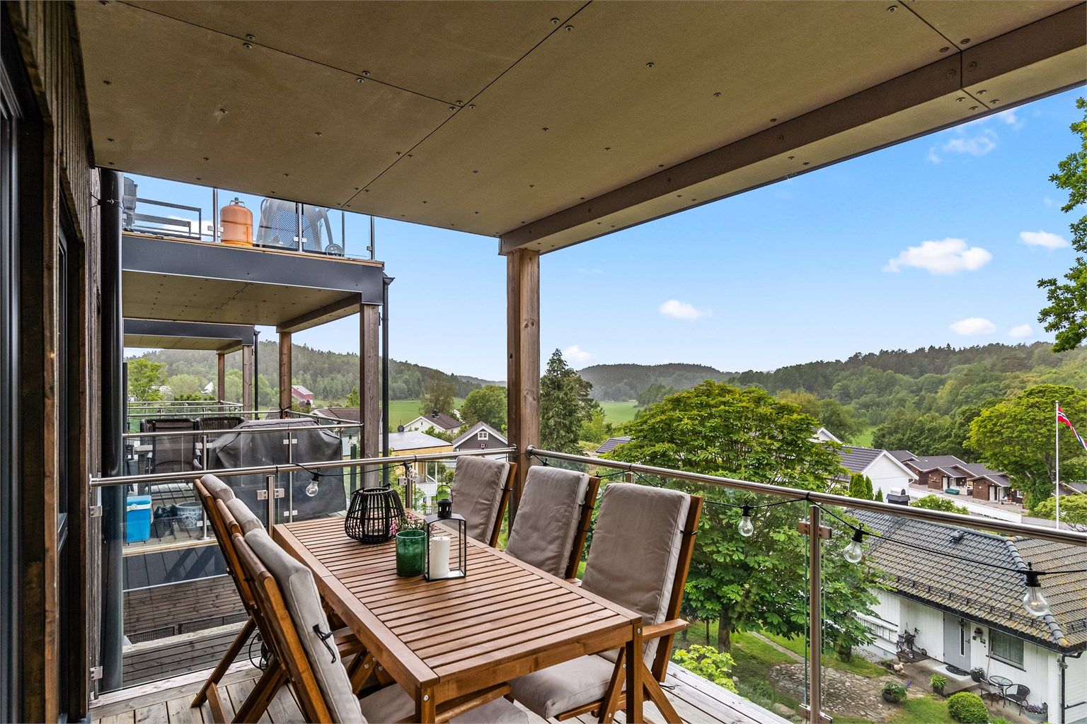 Balkong med kveldssol