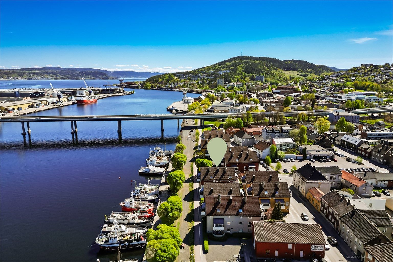 Et maritimt og attraktivt boligområde på Strømsø-siden av Drammenselva.
