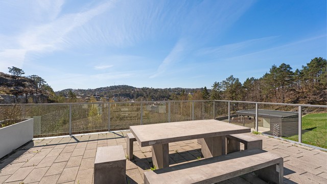 Fellesarealene har flere hyggelige sitteplasser som kan benyttes.