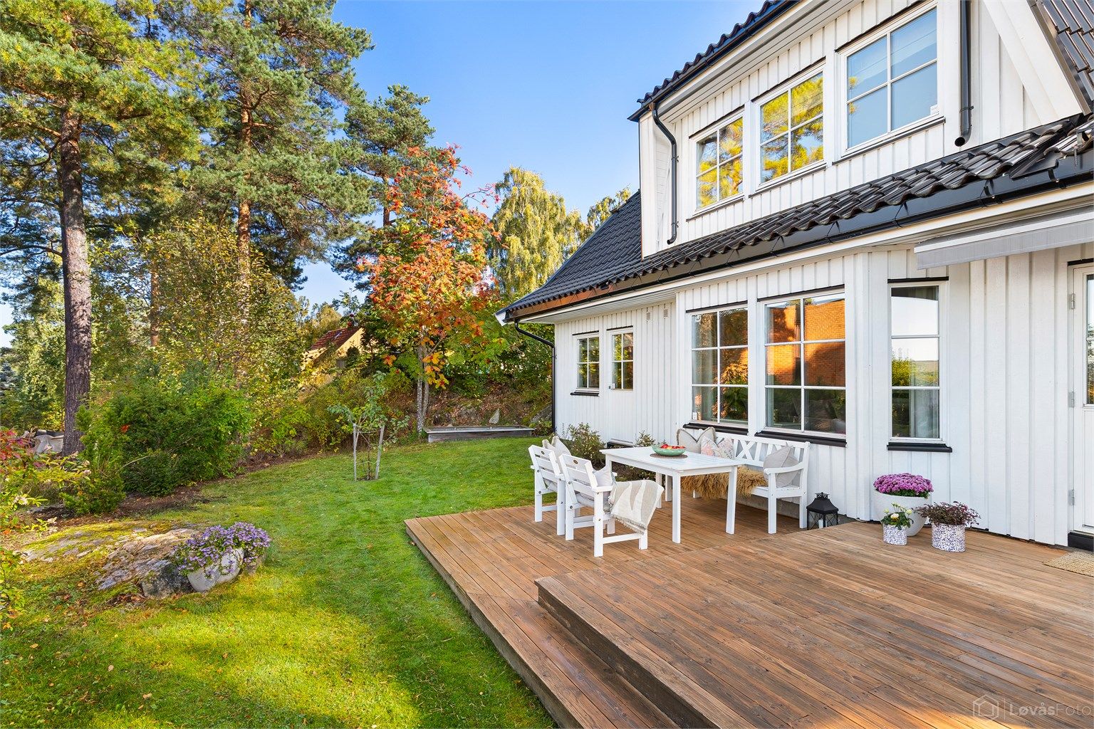Terrasse og hage