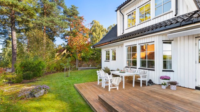Terrasse og hage