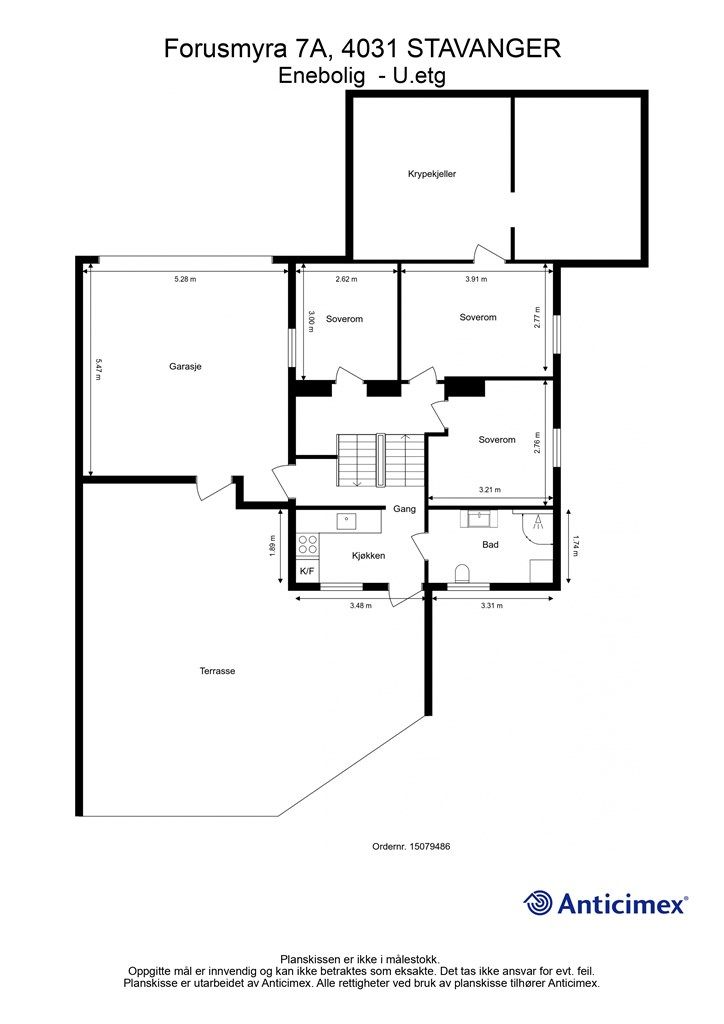 Underetasje plantegning.