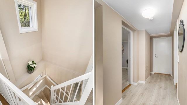 Varmematter og nytt laminatgulv ble også lagt i underetasjens gang i 2024. Ny branndør ble installert og ny brannvegg etablert mot felles bod.