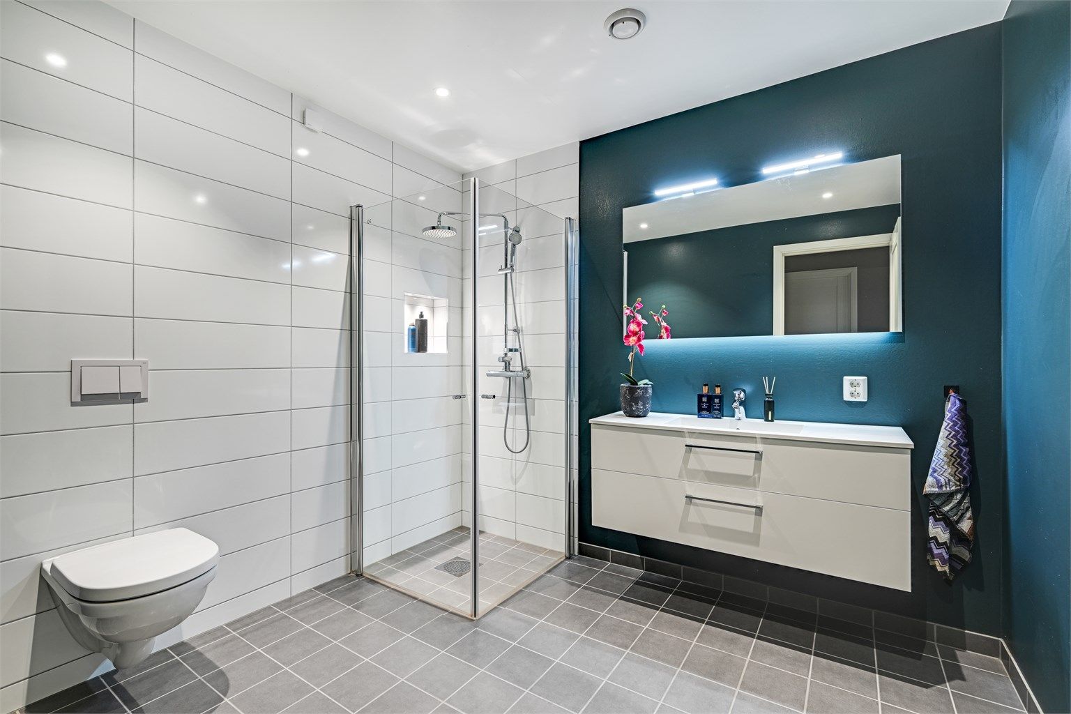 Lyst og trivelig bad. 