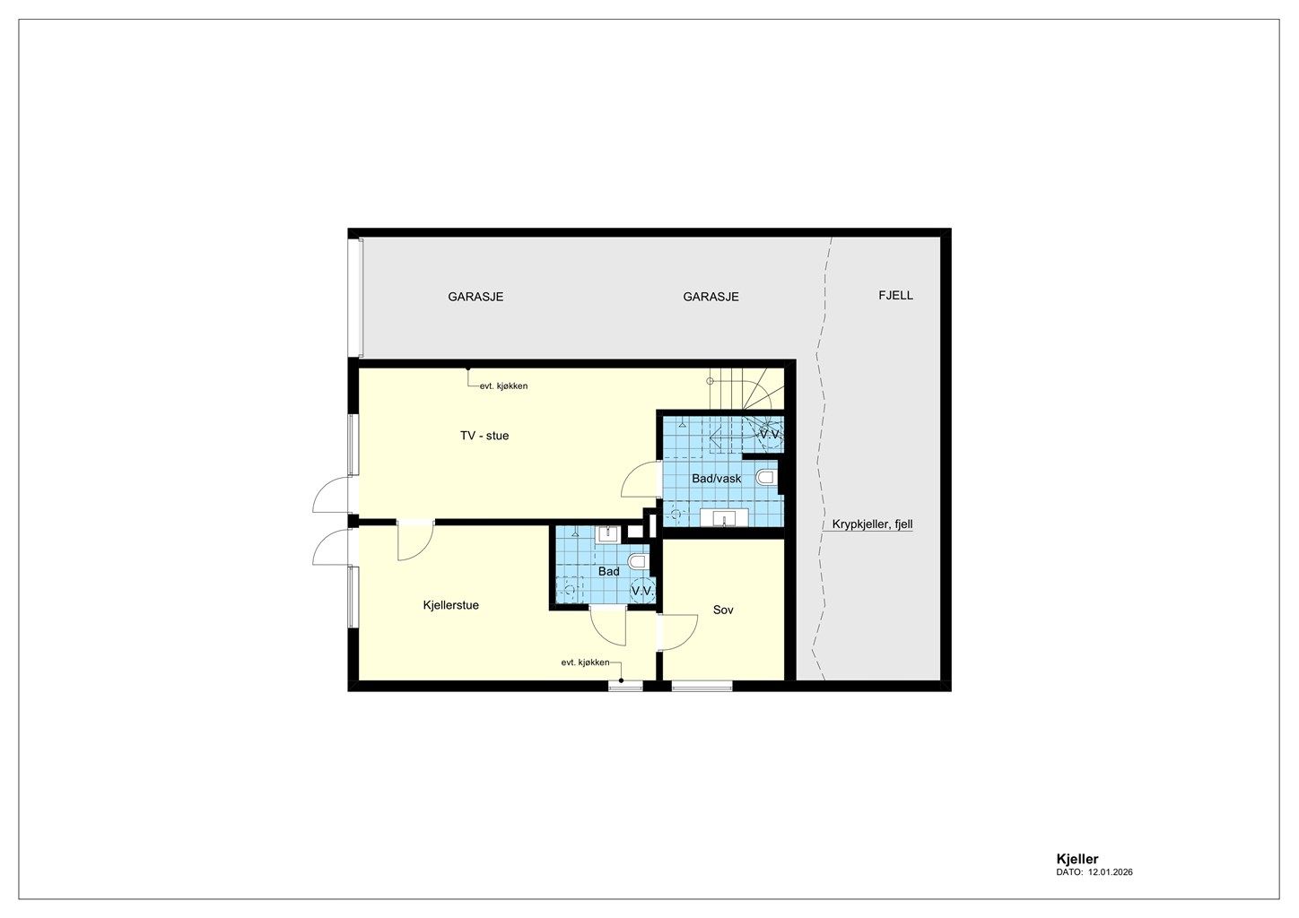 Plantegning - Underetasje