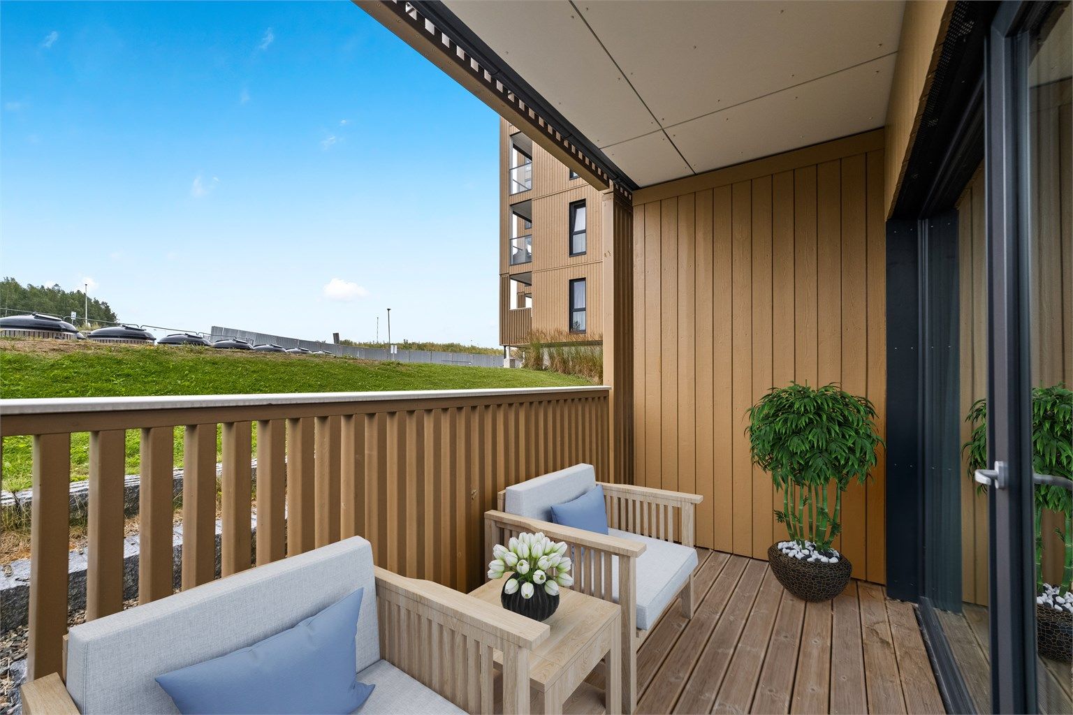 Terrasse - Digitalt møblert sittegruppe