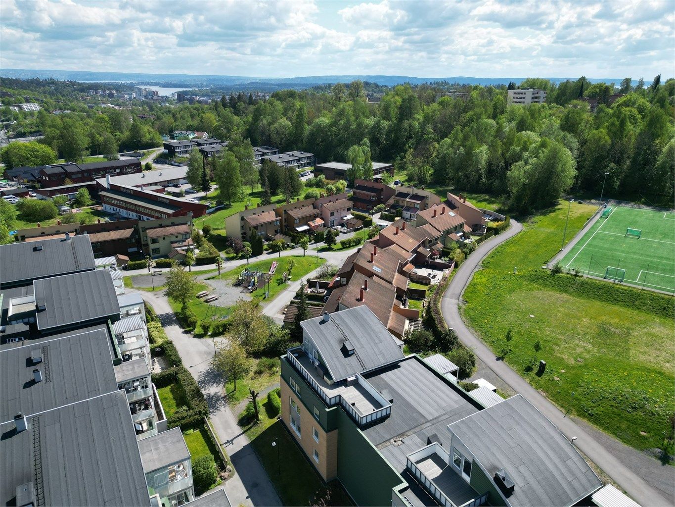 Rolig og barnevennlig boligområde på Emma Hjorth, like utenfor Sandvika