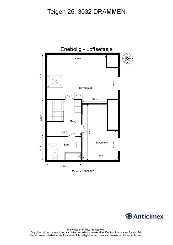 Plantegning loftetasje