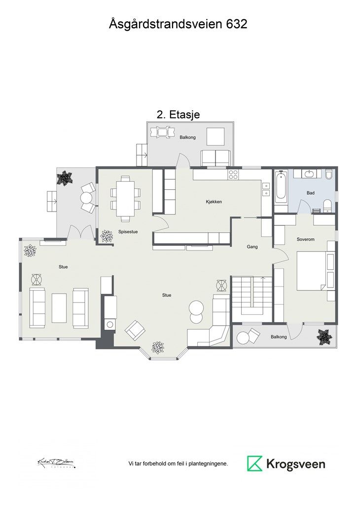 Åsgårdstrandsveien 632 - Plantegning hovedetasje