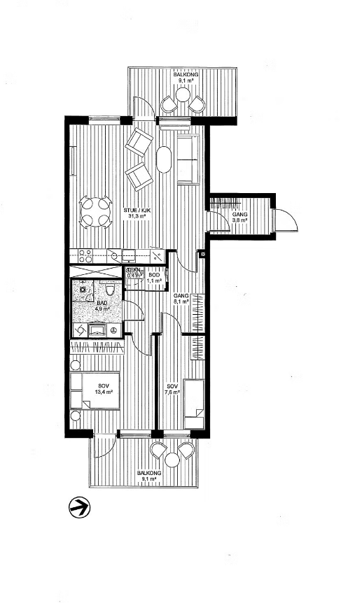 Eksempel på plantegning (hentet fra 503).