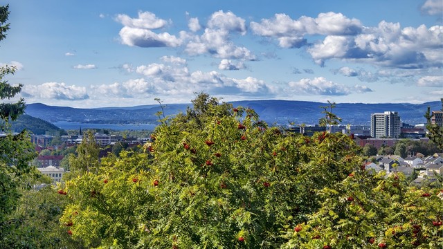 Flott utsikt mot blant annet Oslofjorden